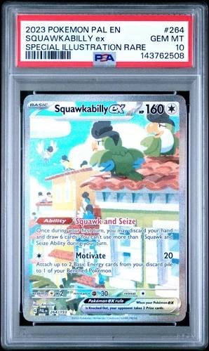 Pokemon SQUAWKABILLY EX 264/193 PSA 10 - Scarlet & Violet - Paldea Evolved SIR