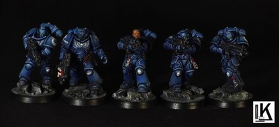 Primaris Intercessor Squad Pro Painted space marines ultramarines 40k