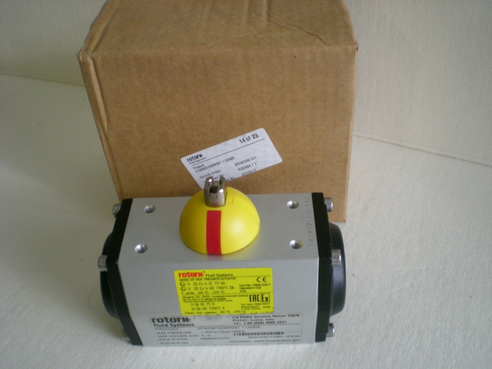 rotork GT Range single and doubleacting pneumatic piston actuators