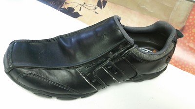 Skechers Men's Relaxed Fit Expected Avillo Black Leather Shoes US 11 extra W EUC