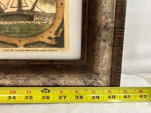 Vintage Framed Old World 1595 Kroll Map Company 2008 - Picture 7 of 7