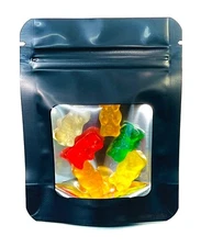 100 Pk Smell Proof Mylar Bags 3.5 x 4.5 x 1 inch Stand Up Resealable Zip Seal