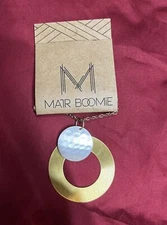 Mate Boomie Vitana Deco Necklace NWT. Hand Made in India 30” Chain. 2.5” Pendant