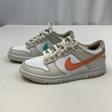 Nike Boys Dunk Low GS CW1590-101 White Leather Lace-Up Sneaker Shoes Size 5y