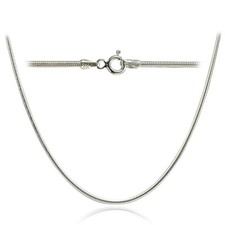 .925 Sterling Silver Italian 1mm Snake Chain Necklace for Pendants 20 Inches