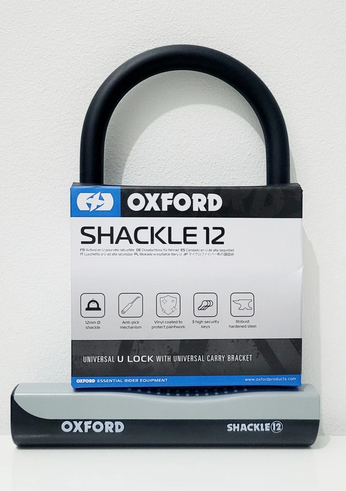 D Lock Oxford Shackle 12 Bike U Lock Motorbike Lock 🚲Cycle Lock 3 Key & Bracket - Image 2 of 4