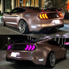Rgb Led Tail Lights For Ford Mustang Euro Clear 2015-2023 Sequential Rear Lamps