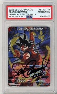 PSA Signed Sean Schemmel Dragon Ball Super Card Game - Son Goku