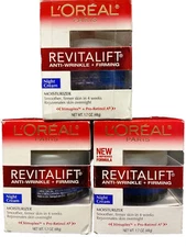 3 loreal revitalift night cream 1.7oz moisturizer distressed box