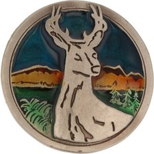 Buck Elk Deer Stag Hunting Hunter Hunt Western Cowboy 1980s NOS Vtg Belt Buckle