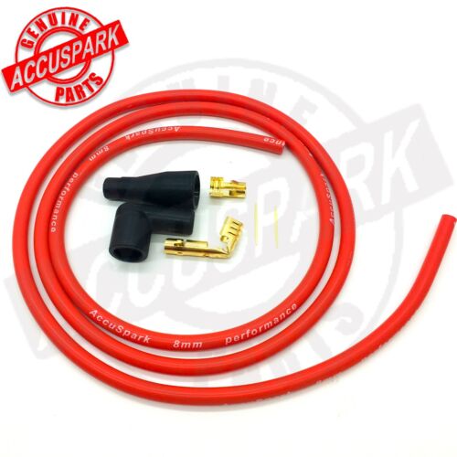 Custom Coil Lead All CARS 50s 60s 70s -Double Silicone 1.5m Red 8MM Accuspark - Picture 1 of 4