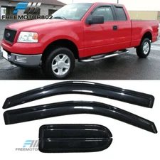 Fit 04-14 Ford F150 Extended Cab Slim Style Window Visor Rain Guard Deflector