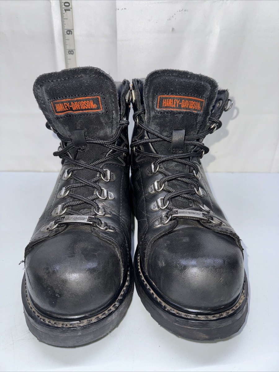 Harley-Davidson D83668 ASTM Womens Black Leather Motorcycle Boots