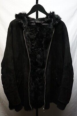 Rick Owens FW14 Fur Hooded Leather Jacket - Black - Size 56 Rick Owens FW14 Fur Hooded Leather Jacket - Black - Size 56