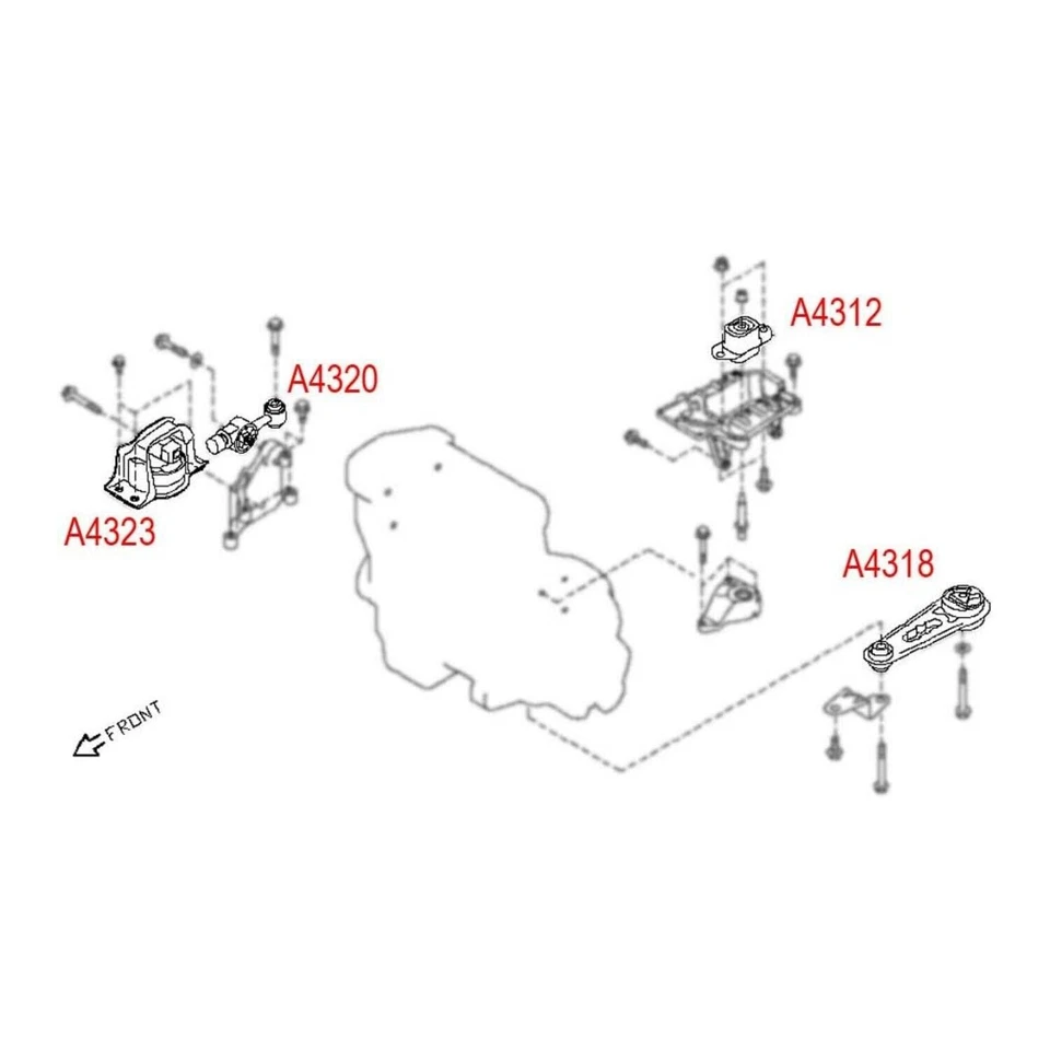 Montaje motor y transmisión A4318 A4312 A4320 A4323 para Nissan Versa 2007-2012 1,8 L Foto 3 de 4