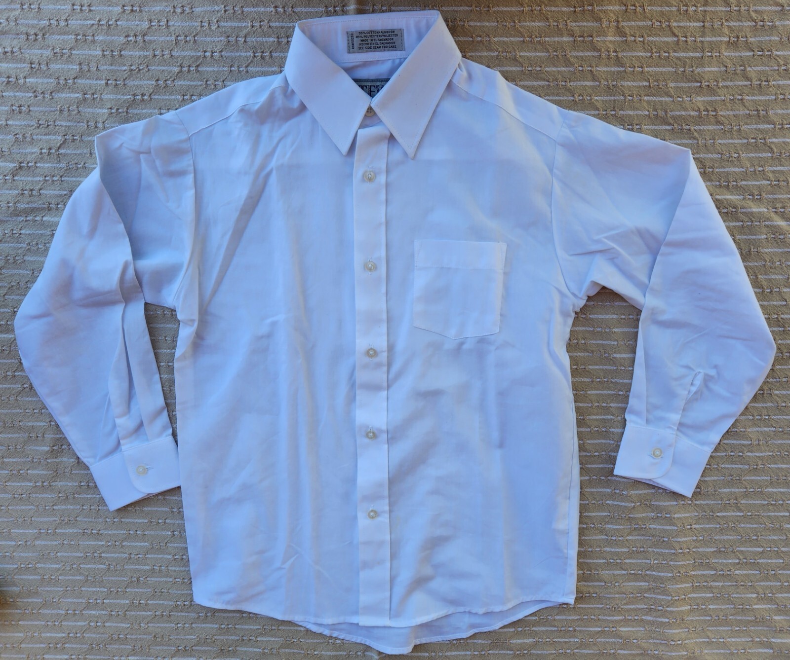 TFW Dress Shirt White Button Down Long Sleeve Boys Size 10