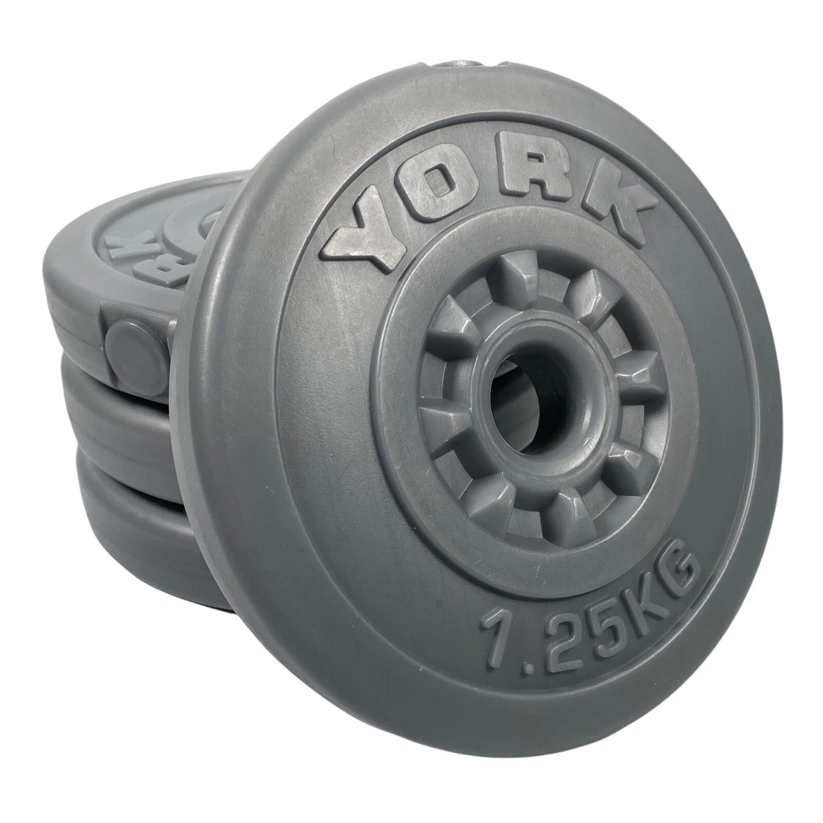 5 x 1.25KG York Vinyl Weight Plates 6.25KG Standard Dumbbell