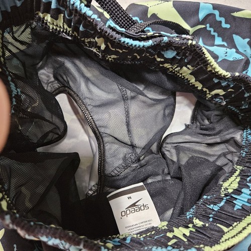 Speedo Swim Trunks Shorts Big Boys Medium Sharks Mesh Lined Elastic Waist Pocket - Picture 7 of 8