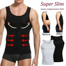Men's Compression Body Shaper Sports Vest Slimming Shirt Simple Classic Tank Tee