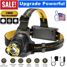 1200000lm Super Bright LED Headlamp USB Rechargeable Headlight Flashlight Torch