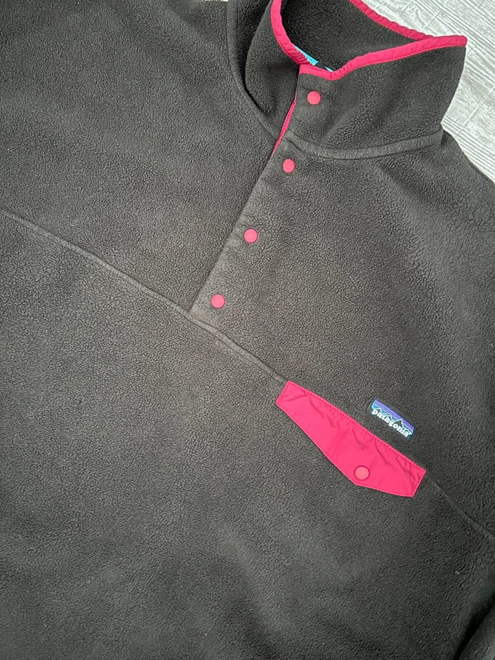 Pullover polar Patagonia Snap T vintage años 90 hecho en EE. UU. marrón 2XL Foto 4 de 4