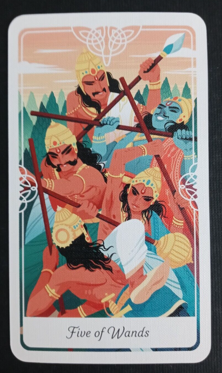 Tarot of the Divine by Yoshi Yoshitani Tarot Card 5 Of Wands | eBay
