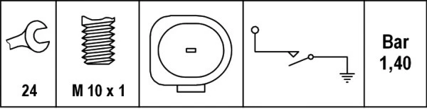 Interruptor de presión de aceite HELLA 6ZL 008 280-051 para AUDI, BENTLEY, FORD, SEAT, SKODA, VW Foto 2 de 3