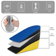 Shoe Insole Heel Lift Insert Pad Height Increase Cushion Elevator Taller Unisex