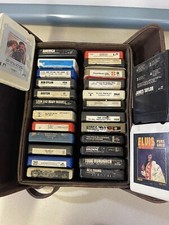 8 Track Tape Lot Of 27 W/case Elvis/Bob Dylan/The Doors/Star Wars/Boston/America