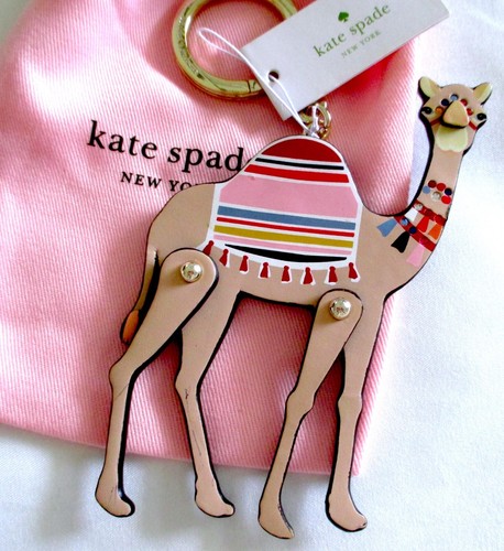 NWT Kate Spade Leather Spice Things Up Camel Key Fob Chain Keychain Bag Charm - Picture 2 of 6