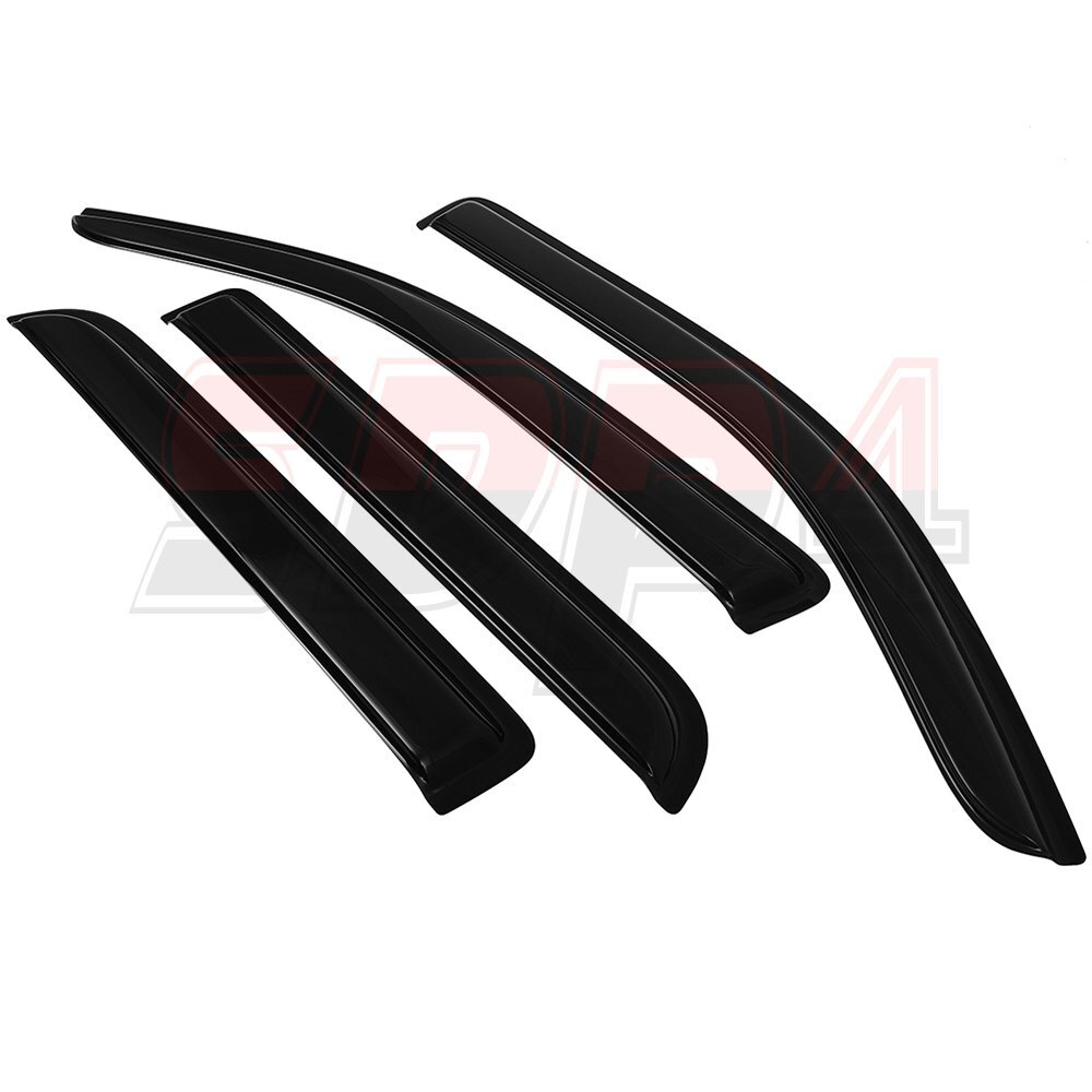 Extreme Online Store For 2009-2014 Ford F-150 Crew Cab | EOS Visors In-Channel Style Smoke Tinted Side Vents Window Deflectors Rain Guards - Foto 2