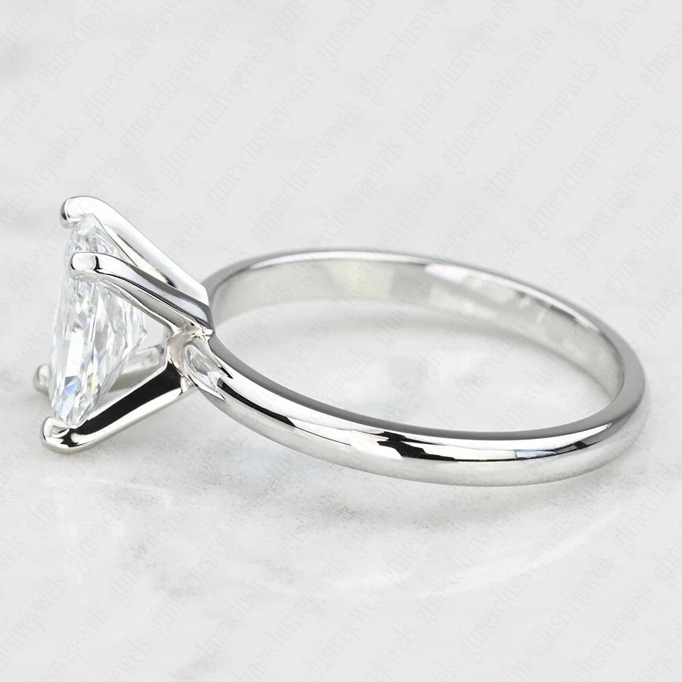 1.50Ct F VS1 Radiant Cut Lab Grown Diamond Engagement Ring Solid 14k White Gold - Image 3 of 4