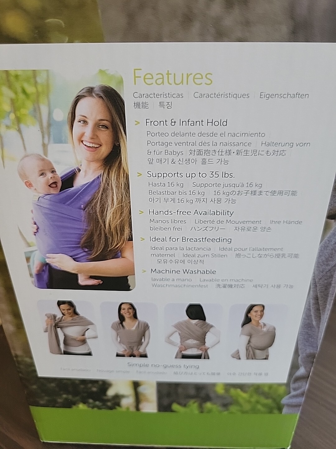 Boba Wrap Baby Carrier  Black 0-36 months Freedom Together Sling Newborn 7-35Lbs