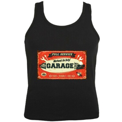 Tank Top FULL SERVICE MECHANIC ON DUTY GARAGE REIFEN BENZIN ÖL HOT ROD US CAR