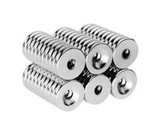 10x Neodym Magnete mit Loch Bohrung Senkung 16mm 6KG zum schrauben Scheibe Rund