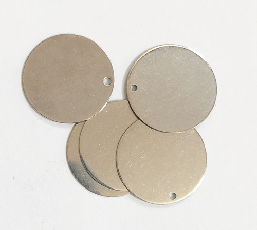 10 piezas de colgante plano redondo de acero inoxidable 23 mm, estampado colgante en blanco - Imagen 1 de 3