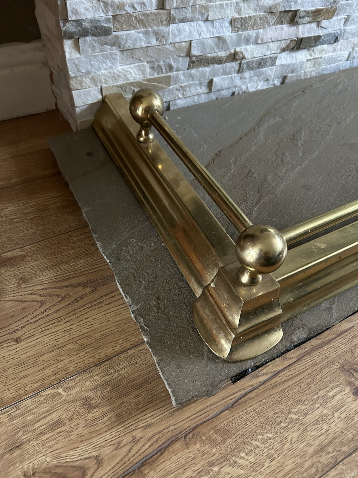 Vintage Brass Fireplace Fender Extendable Adjustable Hearth Kerb eBay