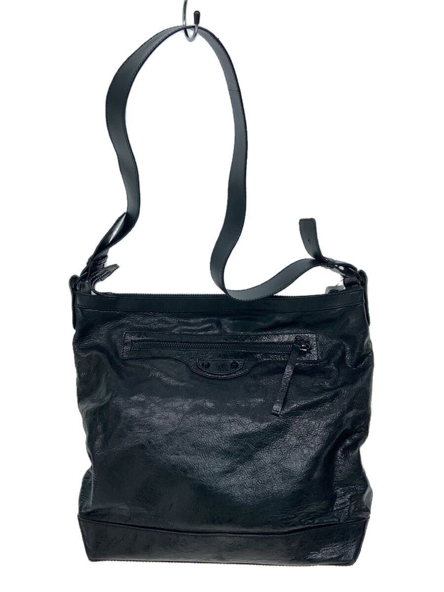 BALENCIAGA Shoulder Bag Leather Black 272409 The Day Front BALENCIAGA Shoulder Bag Leather Black 272409 The Day Front