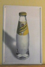 Vintage Schweppes Tonic Water Metal Sign 8" x 12"