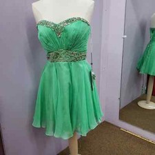 Alyce Green Chiffon Beaded Dress