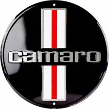 Chevrolet Camaro Black- Chevy US Schild rund - 12 inch / ca. 30 cm Durchmesser
