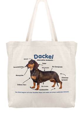 Einkaufstasche Textil oder Leinen : Alternative Anatomie Dackel Teckel 02