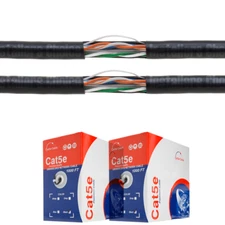 Lot 2 Cat5e 1000FT Outdoor Cable Cat5 UV Rated Direct Burial Ethernet Network