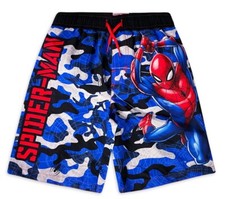 Sz 6-16 Spider-Man Swimsuit Swim Trunks Short Boy's Marvel Avengers NWT NEW CAMO