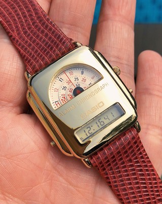 Montre à quartz numérique vintage Ana-Digi CASIO AQ-441G