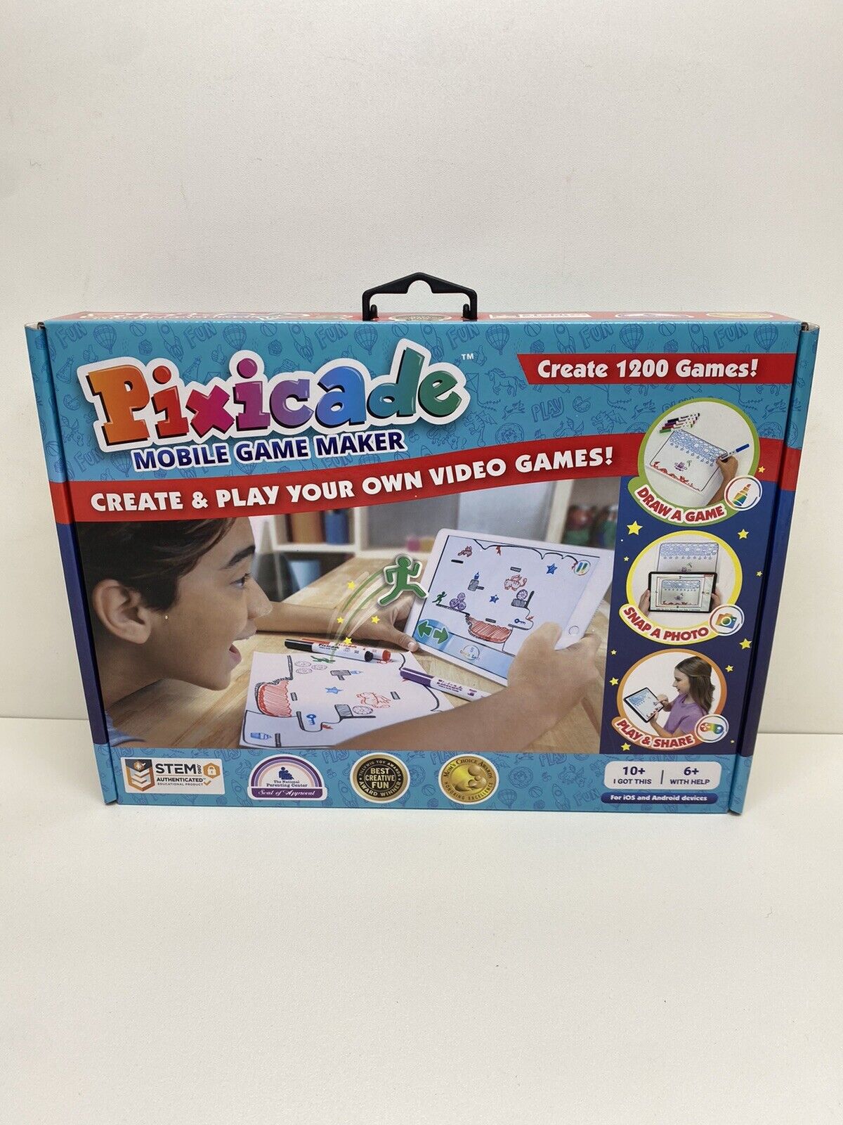 PIXICADE Mobile Game Maker DRAW CREATE & PLAY your own video games STEM NIB  6-12