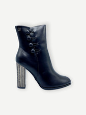 Scarpe da donna scarpa stivaletto con tacco Laura Biagiotti strass nero