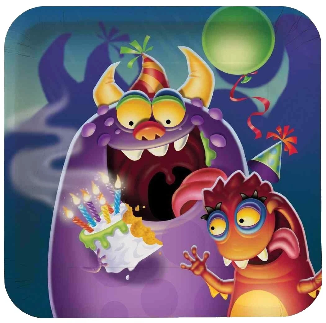 Placas de Festa de Aniversário de Monstros