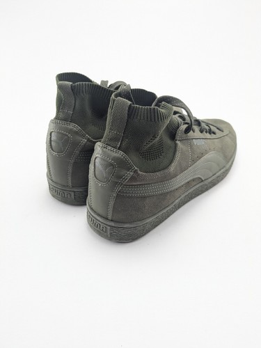 Scarpe da corsa stringate uomo Puma scamosciate classiche verdi calzino betulla misura 11,5 - Foto 4 di 6
