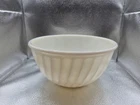 Vintage FIRE KING Anchor White SWIRL Mixing 9" BOWL Milk OPAQUE Glass HOCKING